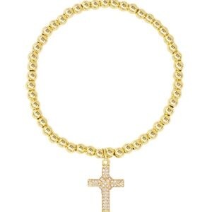 Pave Crystal Cross Bracelet